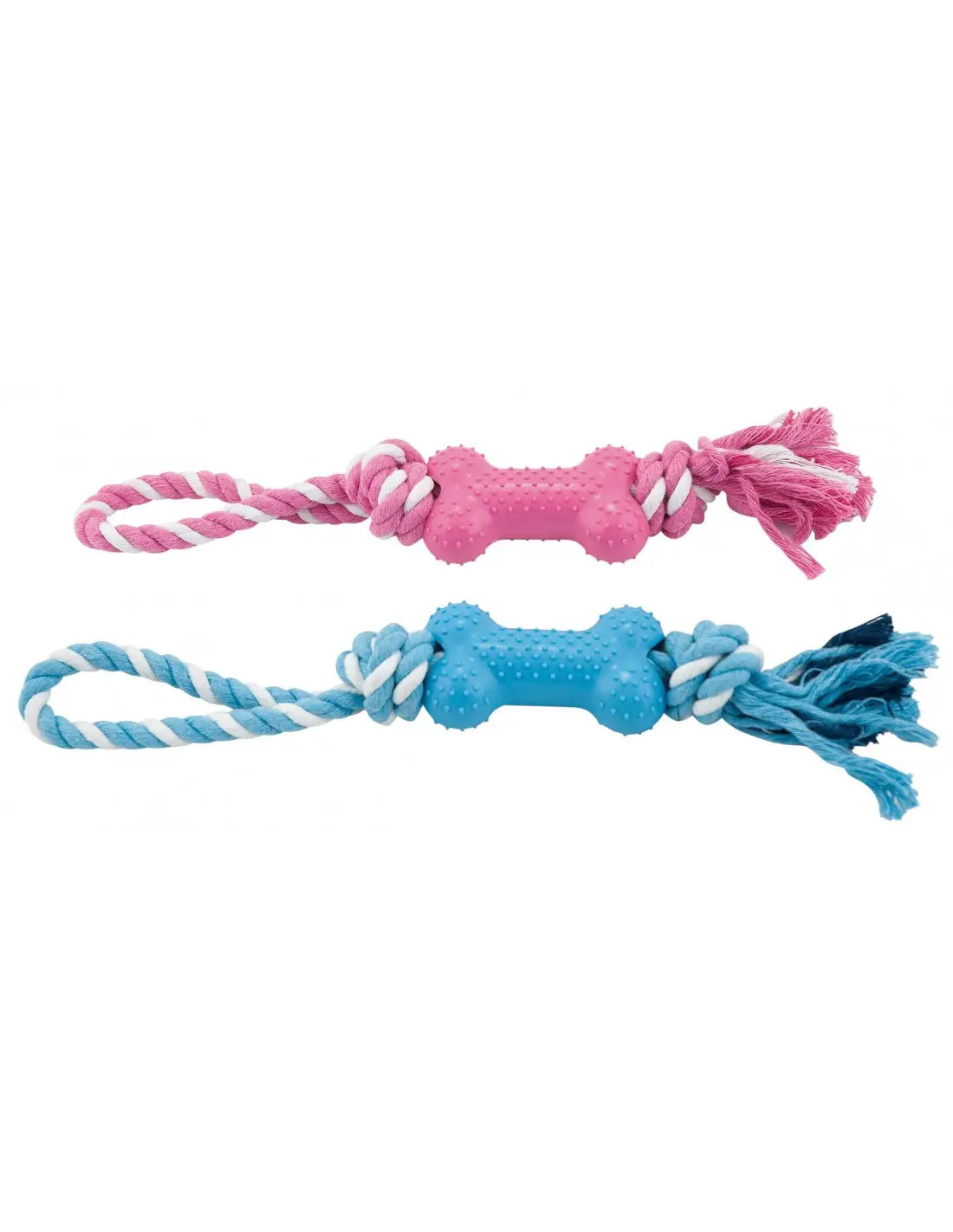 Juguete Perro Hueso Vertical Con Cuerda Bicolor 32Cm - Mejor Precio - Mascotas Ávila