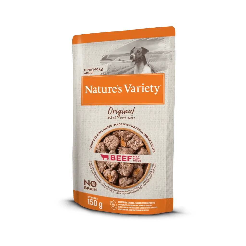 NATURE'S VARIETY DOG ORIGINAL PATÉ MINI BUEY 150GR TARRINA - Mejor Precio - Mascotas Ávila