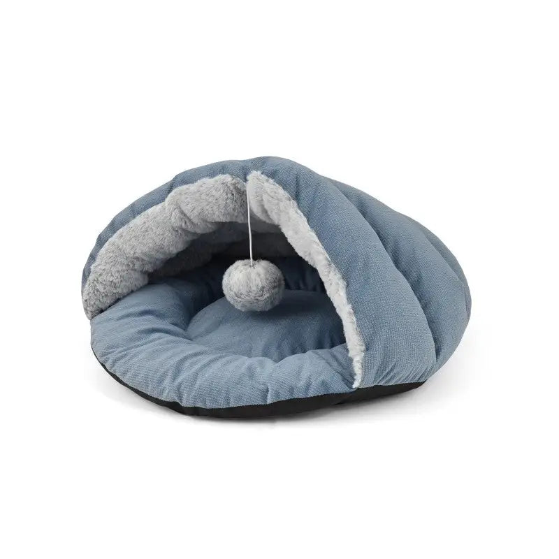CUNA CUEVA AZUL CON PELOTA 45x43x25cm - Mejor Precio -Ā Mascotas Ćvila