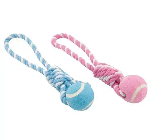Pelota Tennis Con Cuerda Bicolor 30Cm - Mejor Precio - Mascotas Ávila