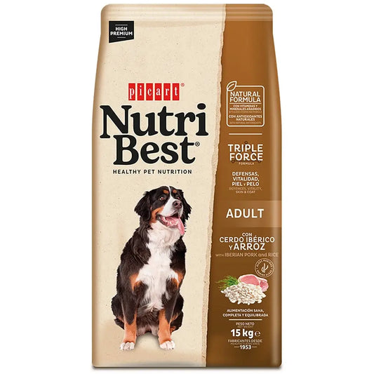Picart Nutribest Adult Cerdo Ibérico y Arroz Pienso para Perros NUTRIBEST
