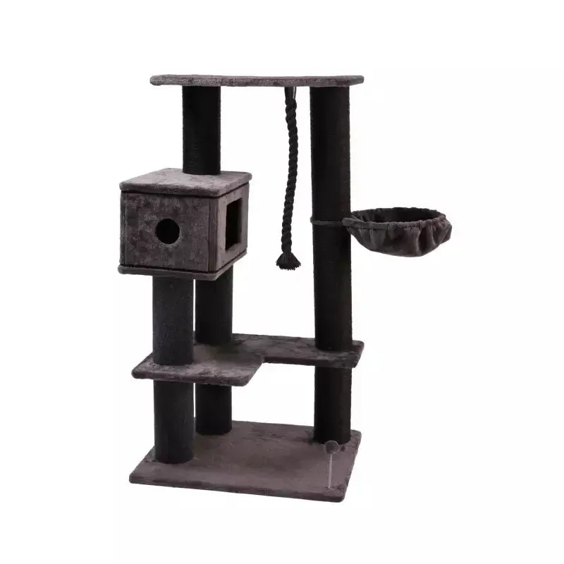 Rascador para Gatos Villa Gris Oscuro 75x60x137cm - Mejor Precio - Mascotas Ávila