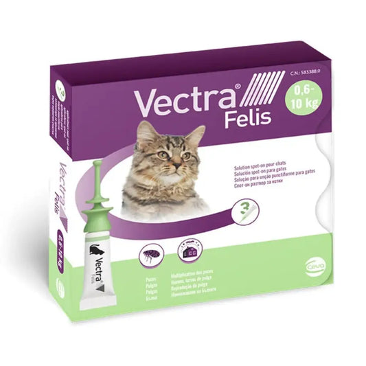 Vectra Gato 0,6-10 kg 3 Pipetas Antiparasitarias para Gatos CEVA
