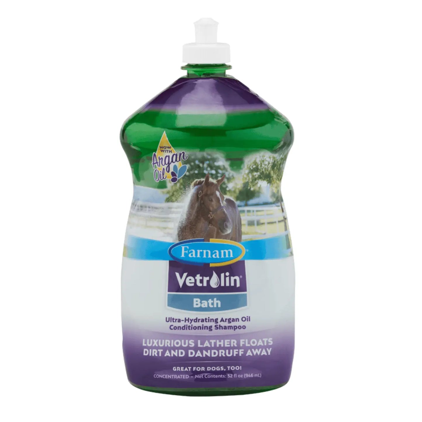 Vetrolin Bath 946 Ml Champú Premium para Caballos | Con Aceite de Argán - Mejor Precio - Mascotas Ávila