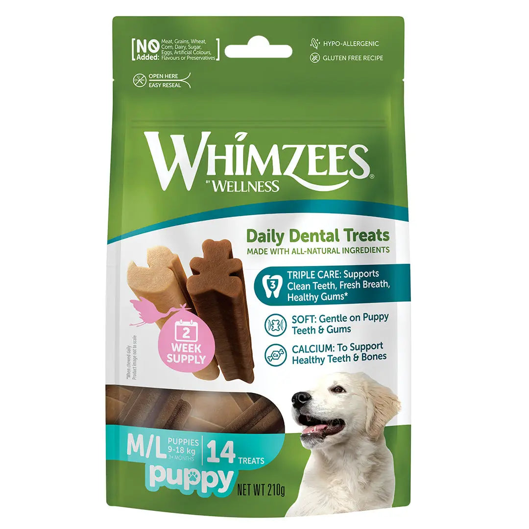 Whimzees Snacks Dentales para Cachorros Medianos/Grandes - 14 unidades al mejor precio online
