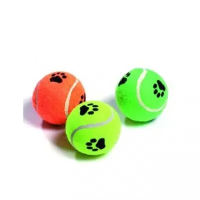 FLAMINGO JUGUETE PERRO PELOTA TENIS SURTIDO CON SONIDO 6,5CM 3PZAS