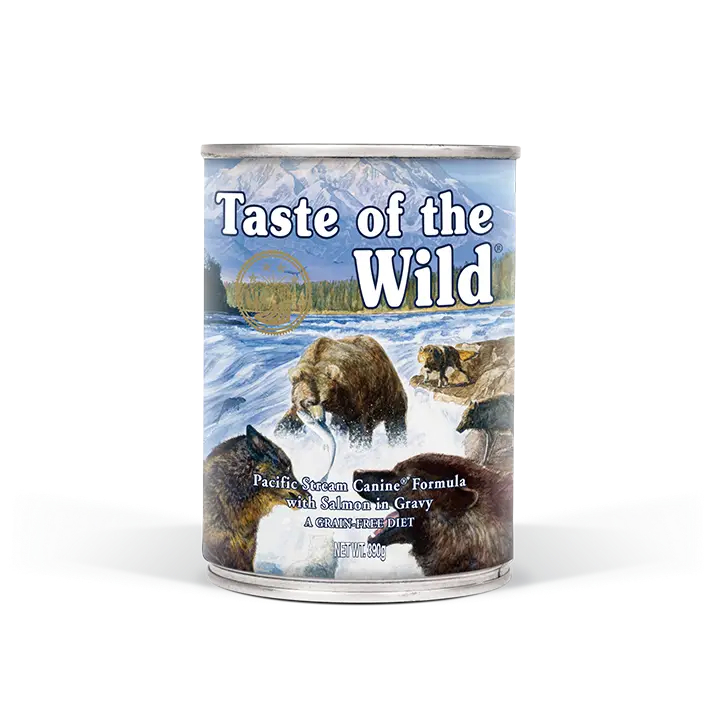 TASTE OF THE WILD DOG ADULT PACIFIC STREAM SALMON AHUMADO 390G HUMEDO