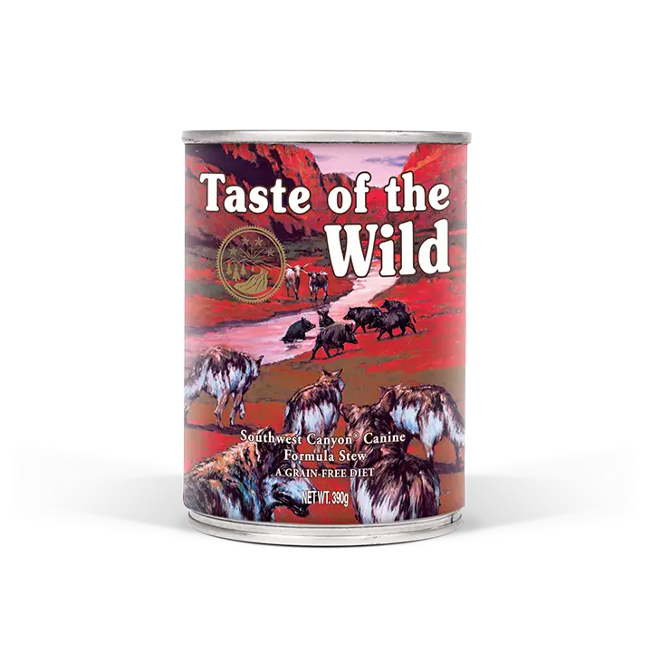 TASTE OF THE WILD DOG ADULT SOUTHWEST CANYON JABALI ASADO 390G HUMEDO
