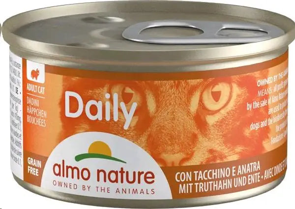 ALMO NATURE CAT DAILY MENU LATA 85GR TROZOS PAVO Y PATO