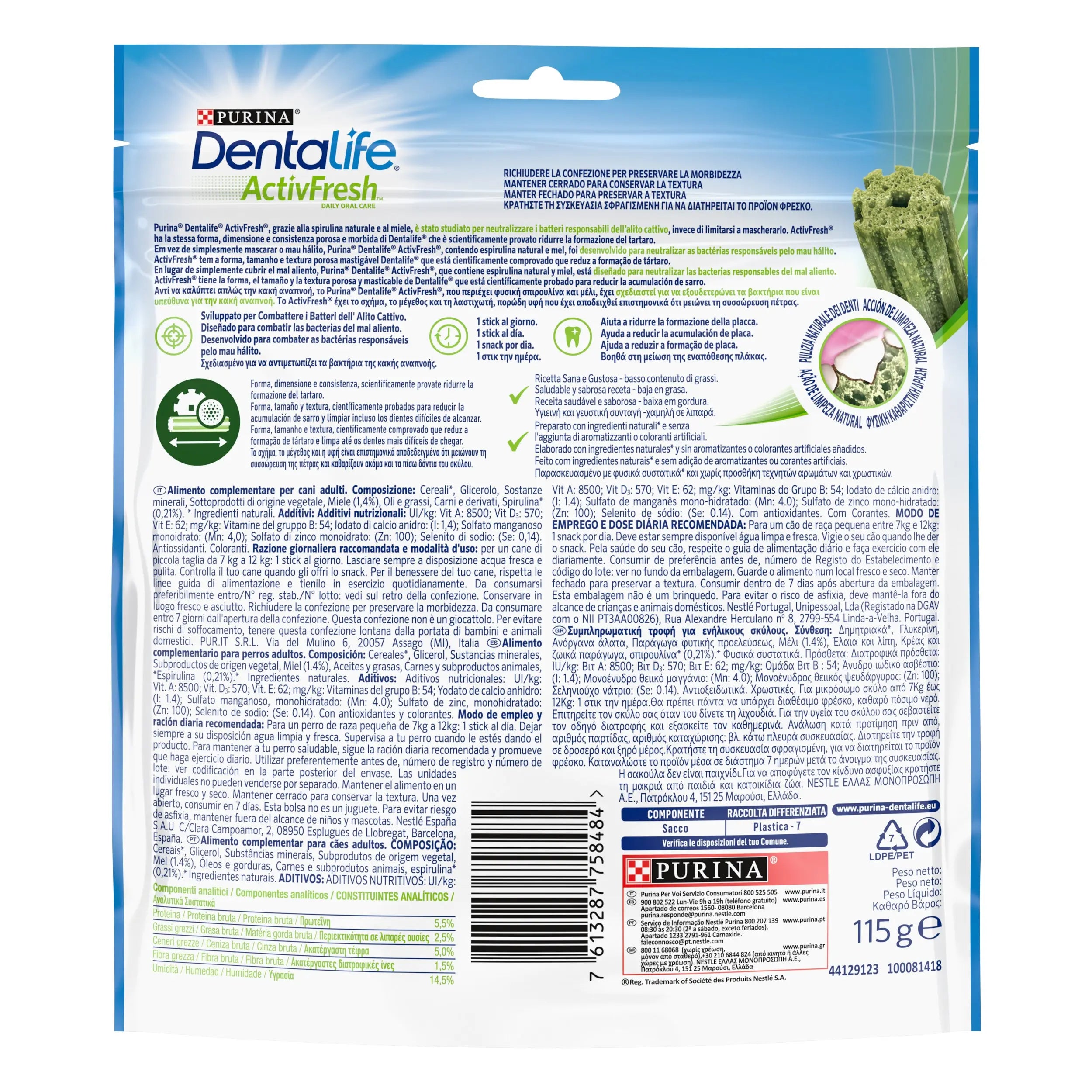 Dentalife Activfresh Dog Small 7 Sticks DENTALIFE