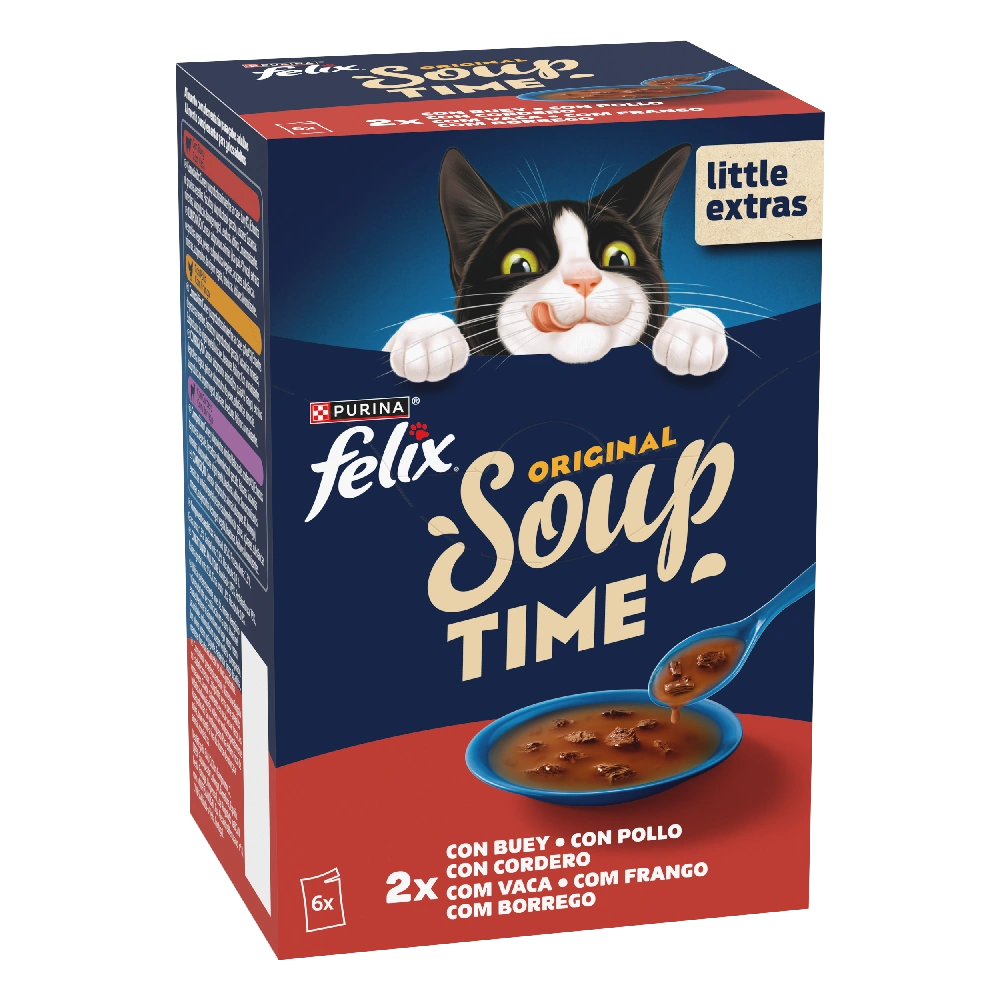 Felix Soup Time Original Sopa Carne Comida Húmeda para Gatos Felix Mascotas-Ávila
