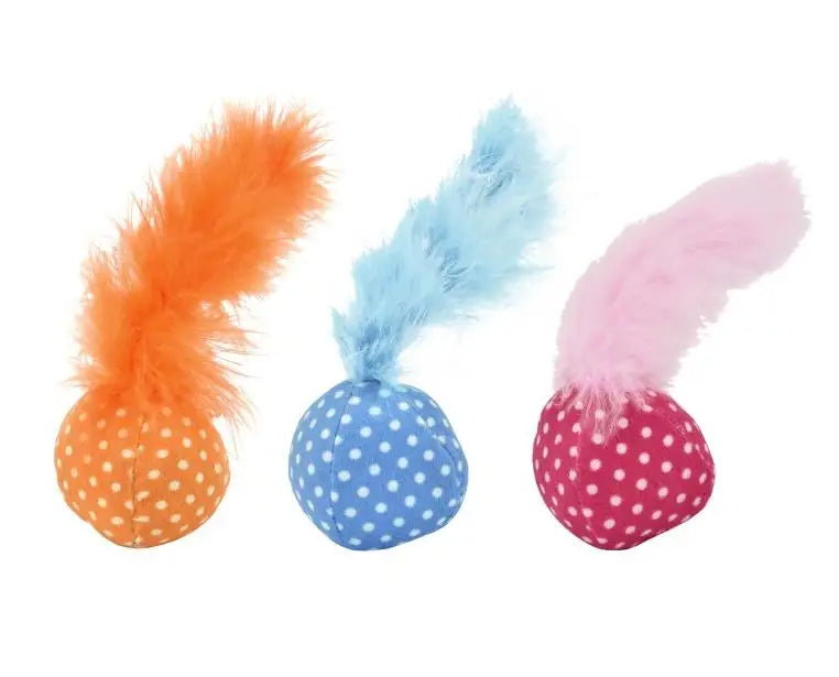 Juguete Gato Pelota Topos con Pluma