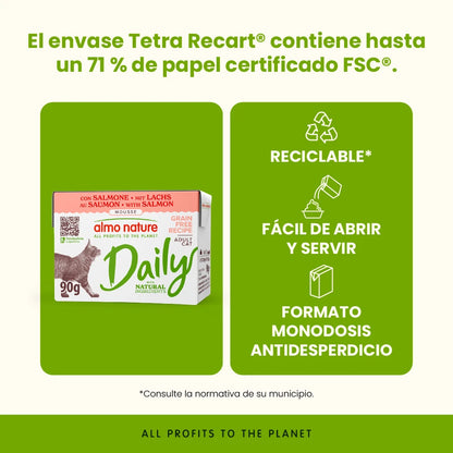 Almo Nature Daily Salmón Brick Comida Húmeda para Gatos ALMO NATURE Mascotas-Ávila