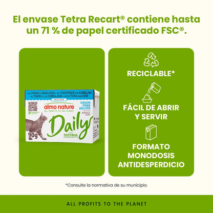 Almo Nature Daily Atún y Bacalao Brick Comida Húmeda para Gatos ALMO NATURE Mascotas-Ávila