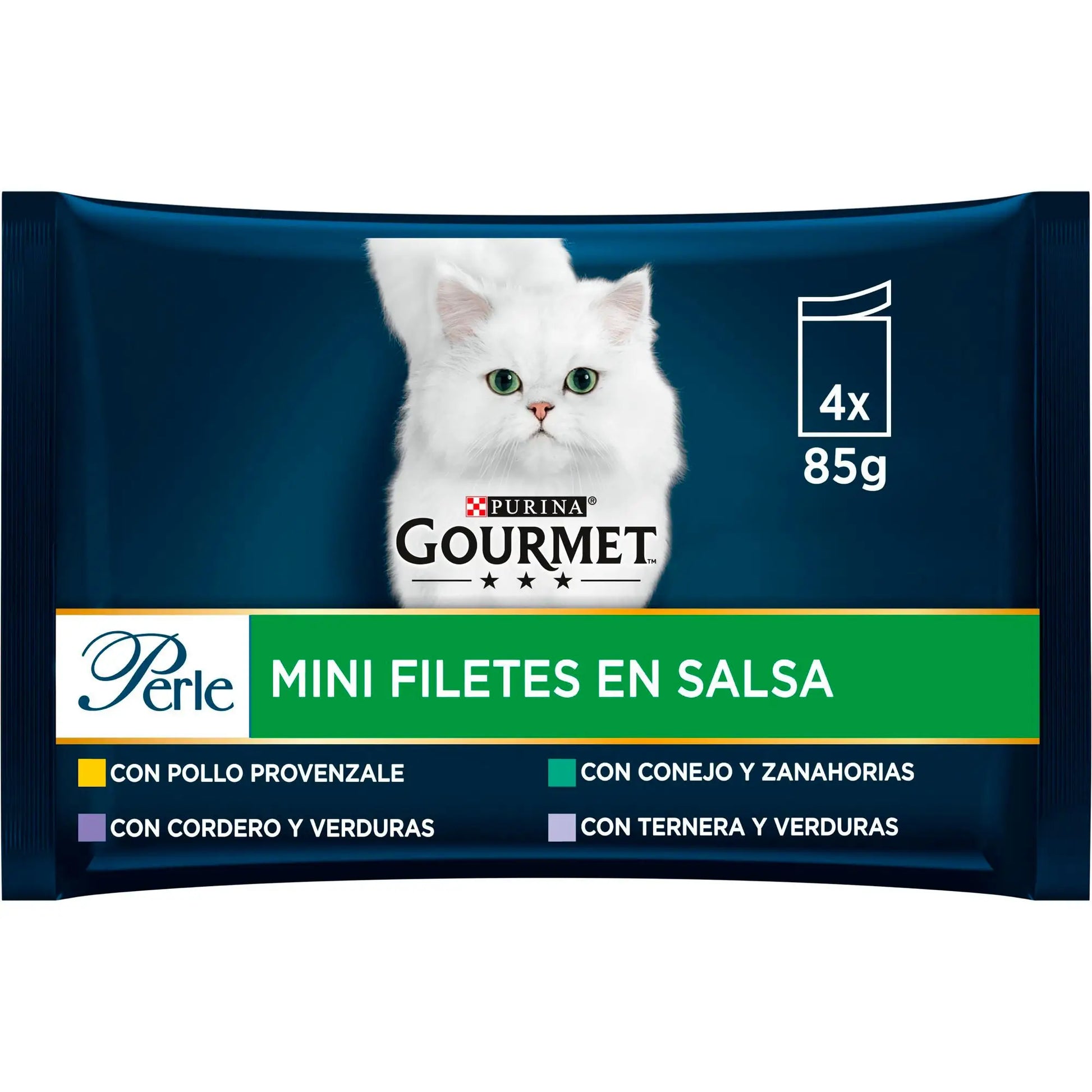 Gourmet Perle Filetes Salsa Verde Pack 4X85 g PURINA
