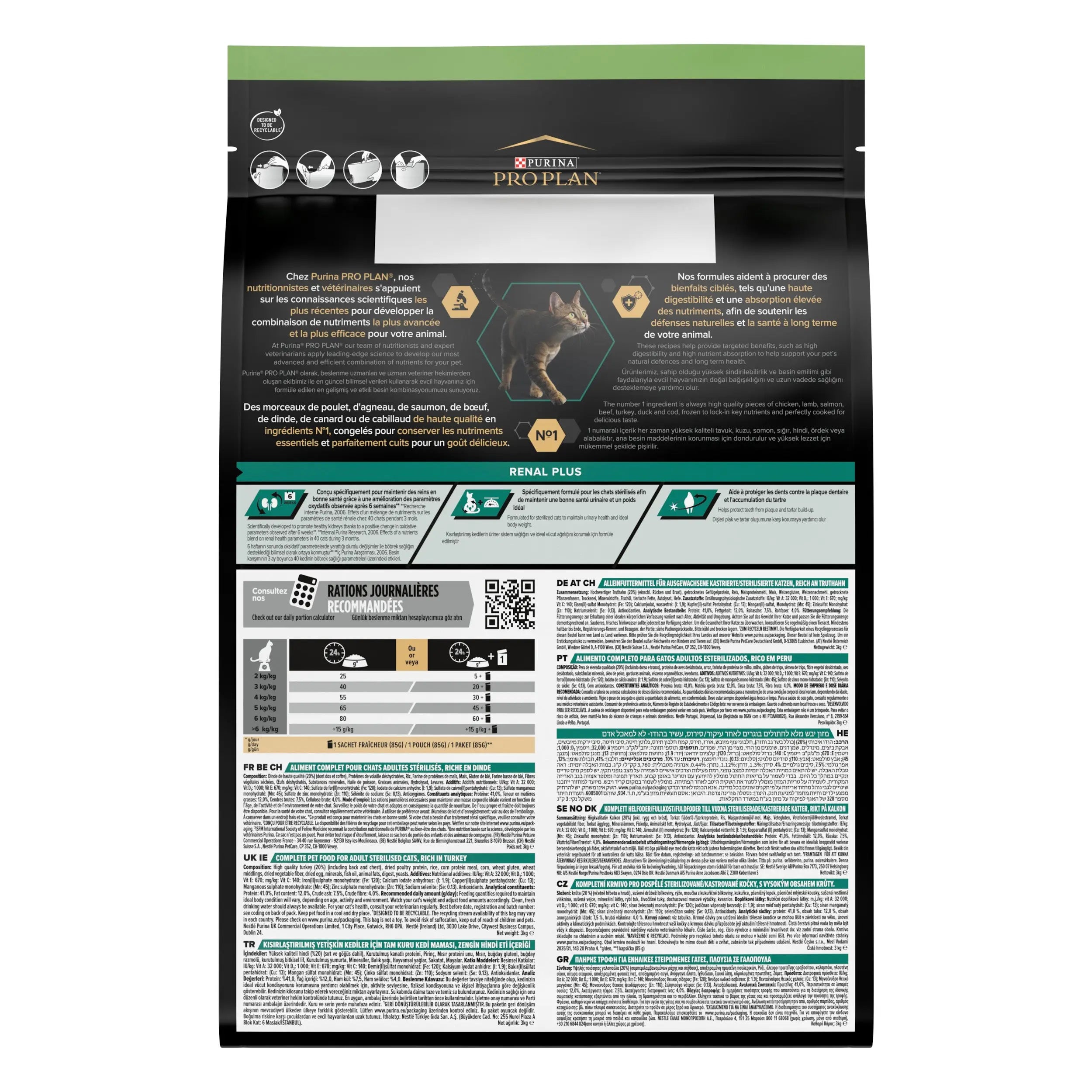 Pro Plan Cat Sterilized Adult Renal+ Pavo 3 kg PURINA