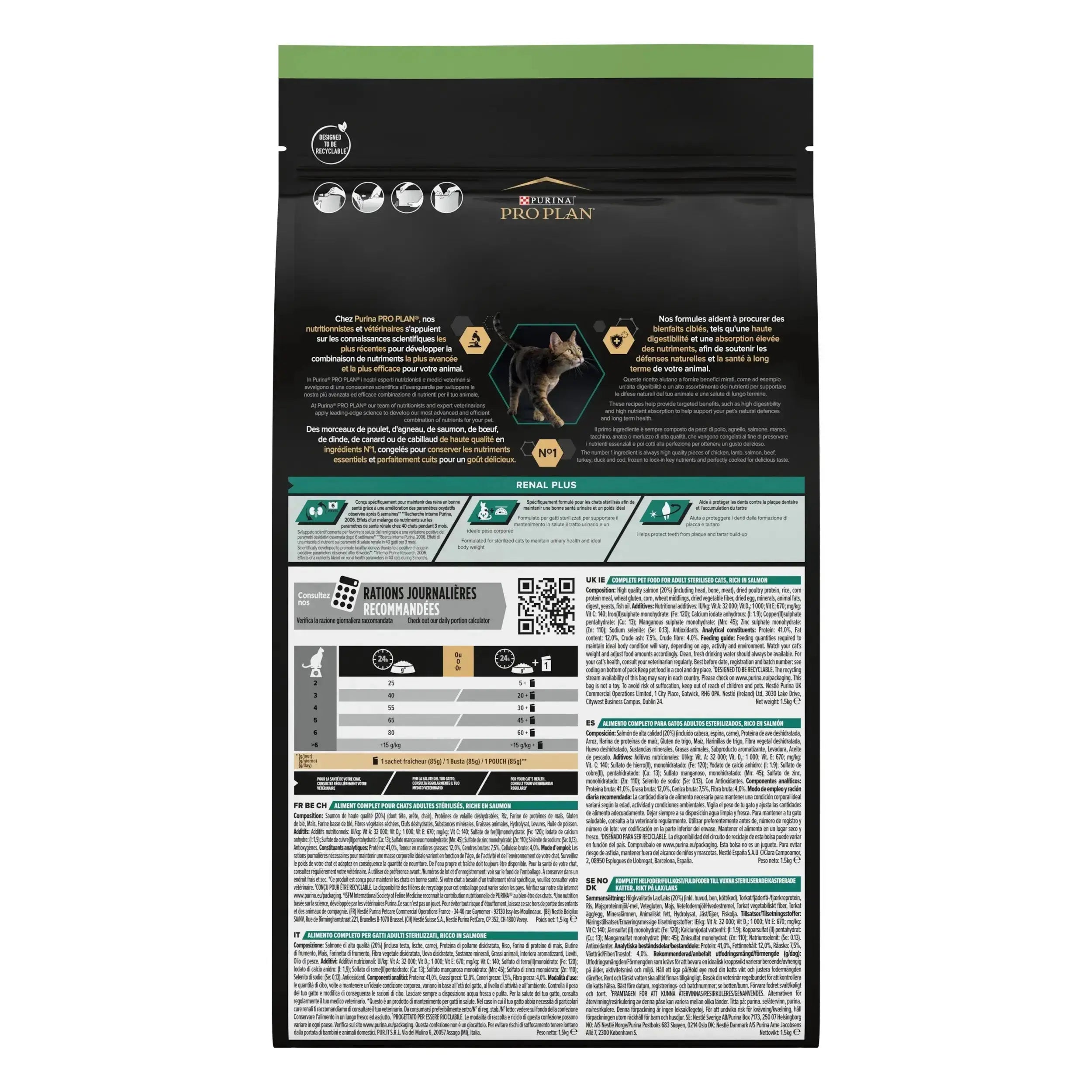 Pro Plan Cat Sterilized Adult Renal+ Salmón 3 kg PURINA