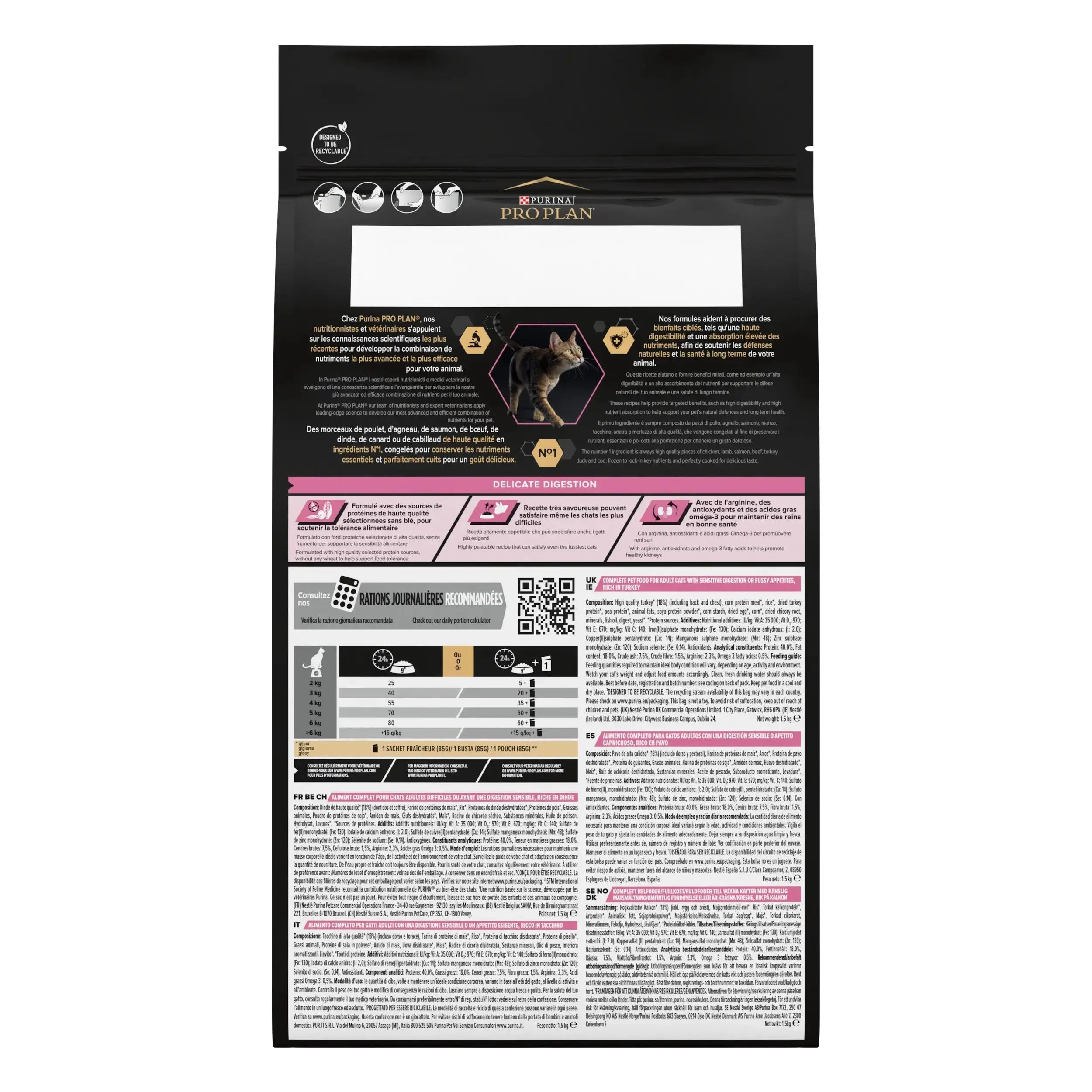 Pro Plan Cat Adult Delicate Digest Pavo 3 kg PURINA