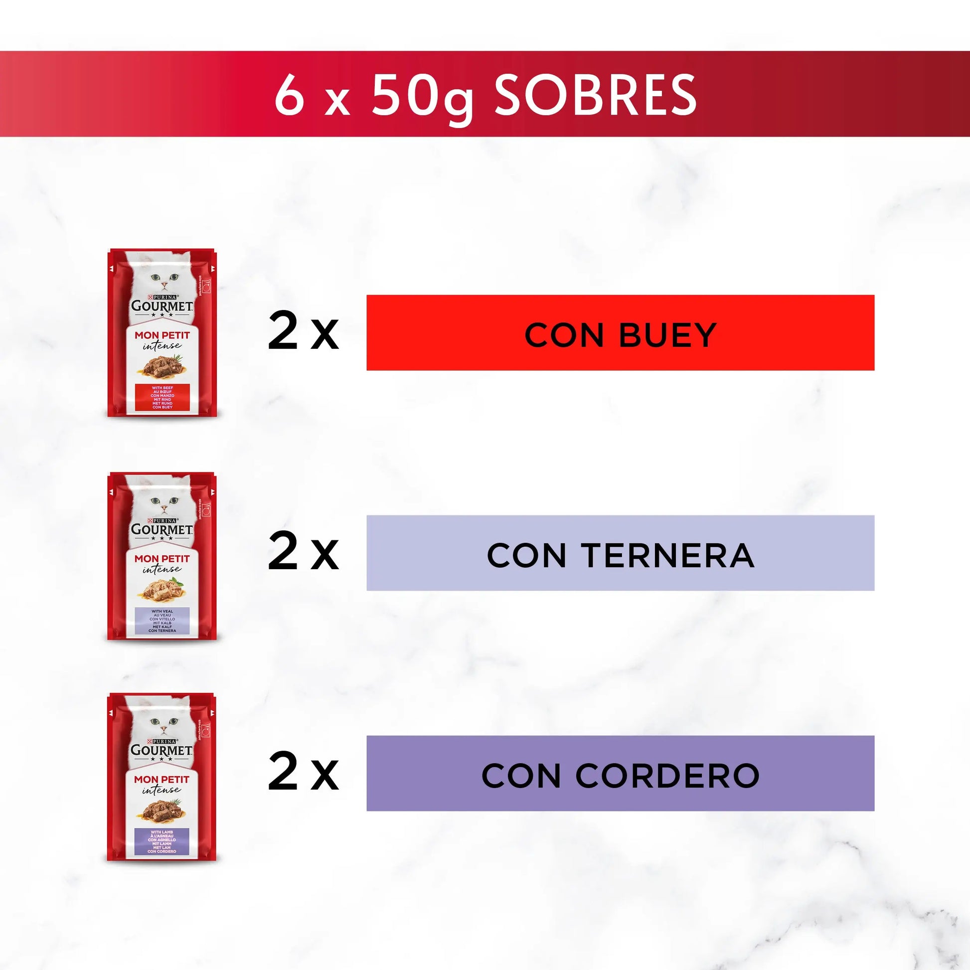 Gourmet Mon Petit Carnes Pack 6X50 g PURINA