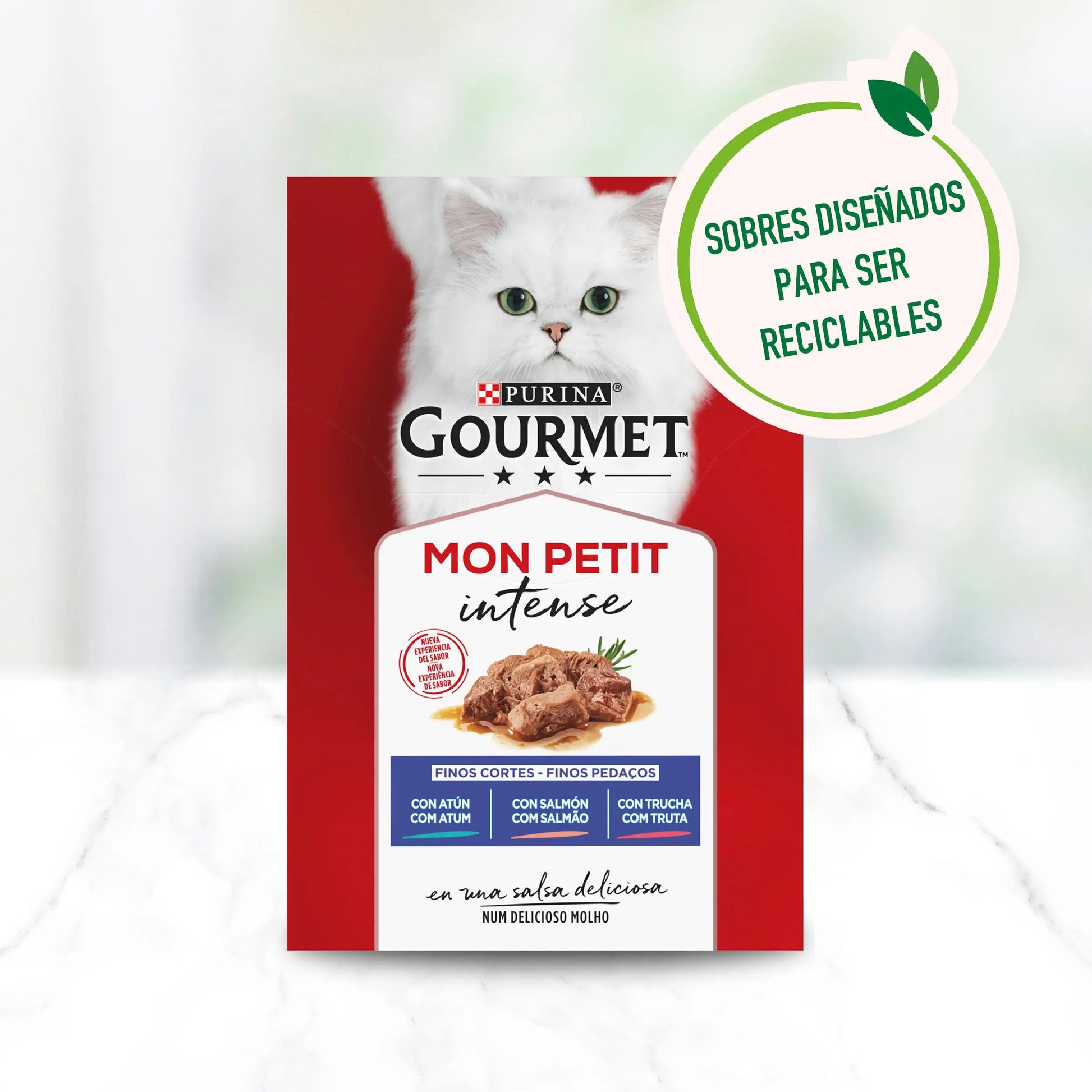 Gourmet Mon Petit Atún, Salmón y Trucha Pack 6x50 g PURINA