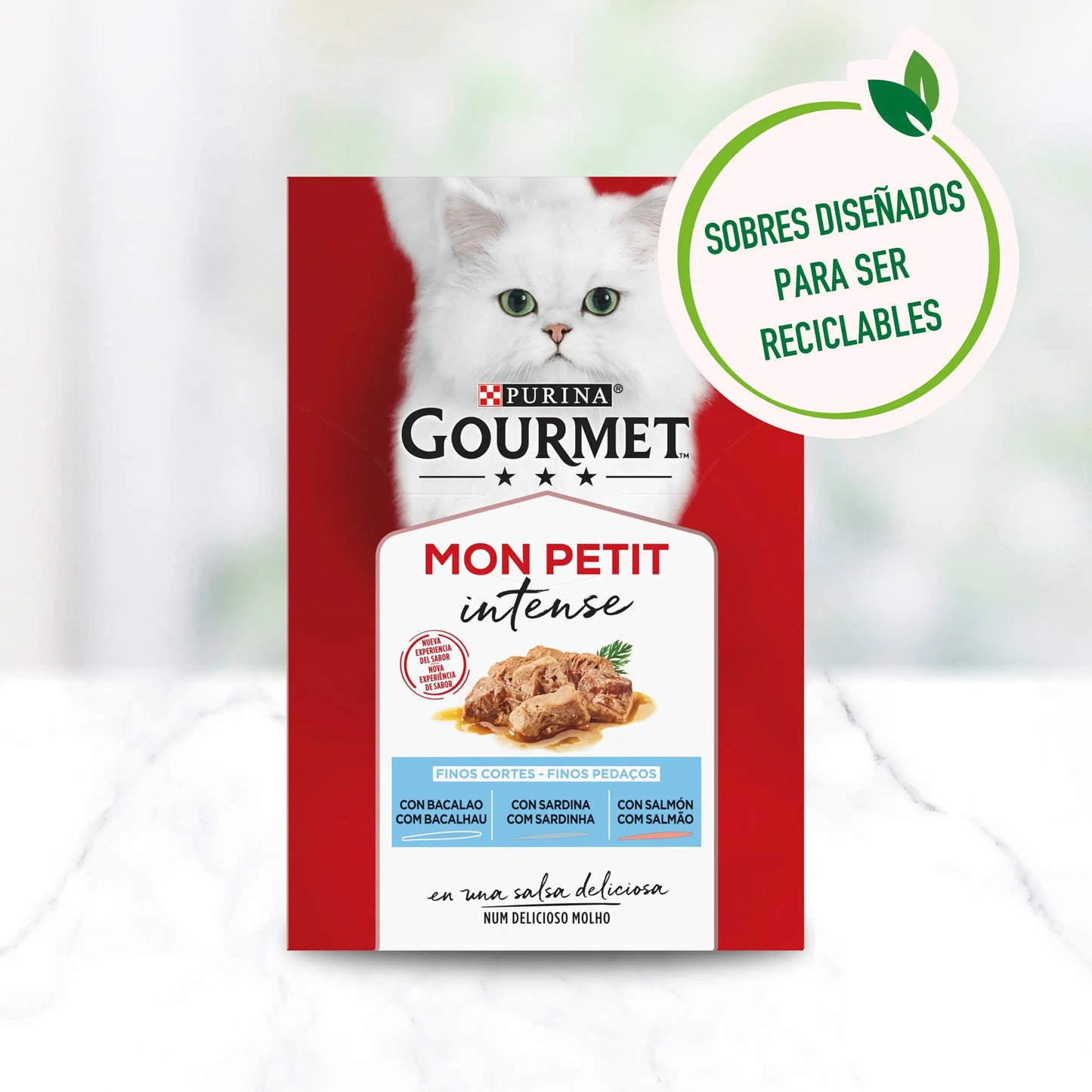 Gourmet Mon Petit Bacalao, Sardina y Salmón Pack 6X50 g PURINA