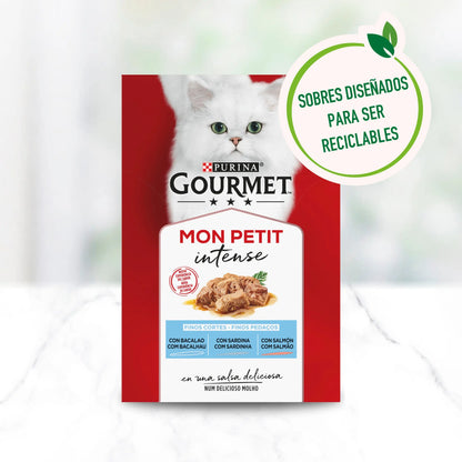 Gourmet Mon Petit Bacalao, Sardina y Salmón Pack 6X50 g PURINA