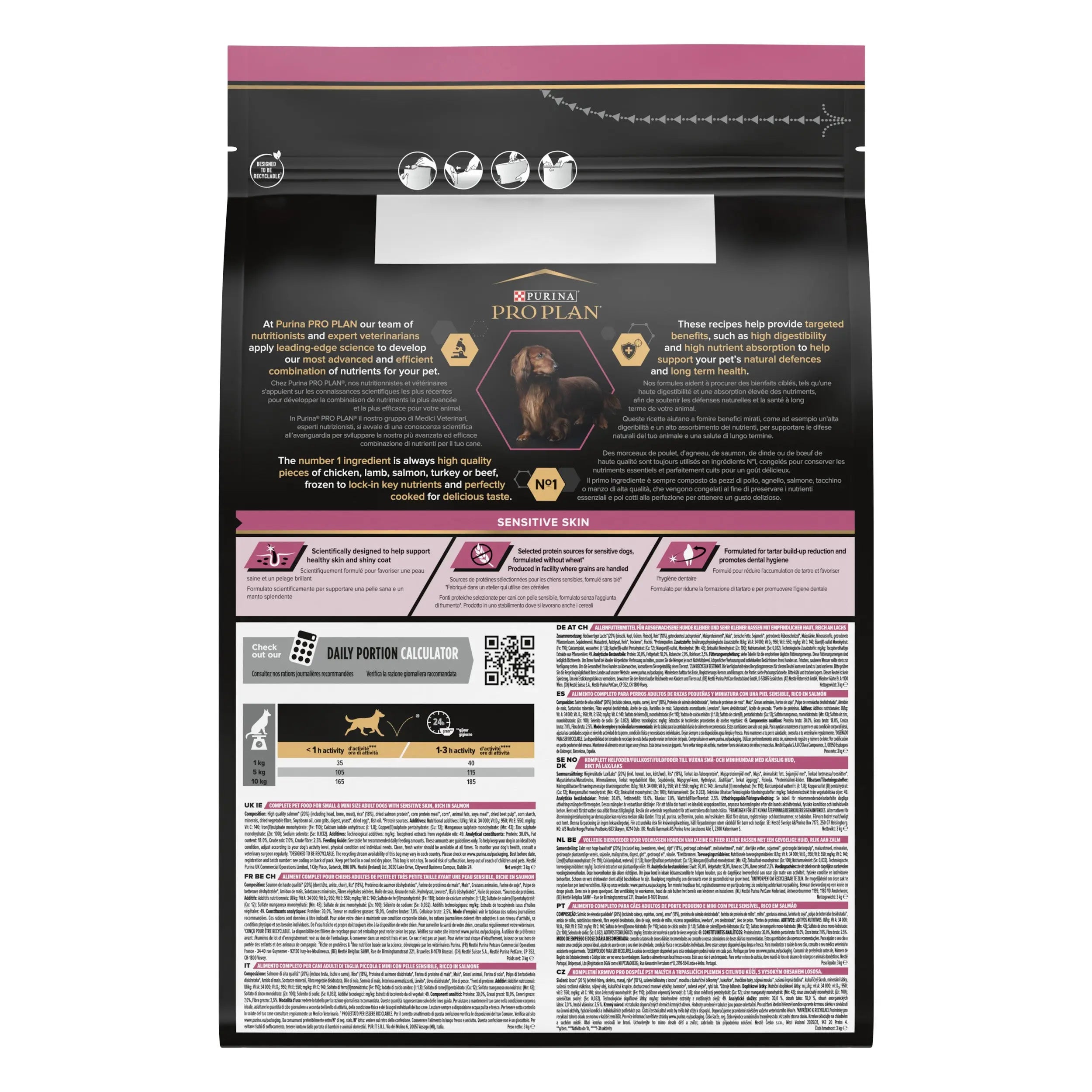 Pro Plan Dog Small y Mini Adult Skin Salmón Pienso para Perros PURINA