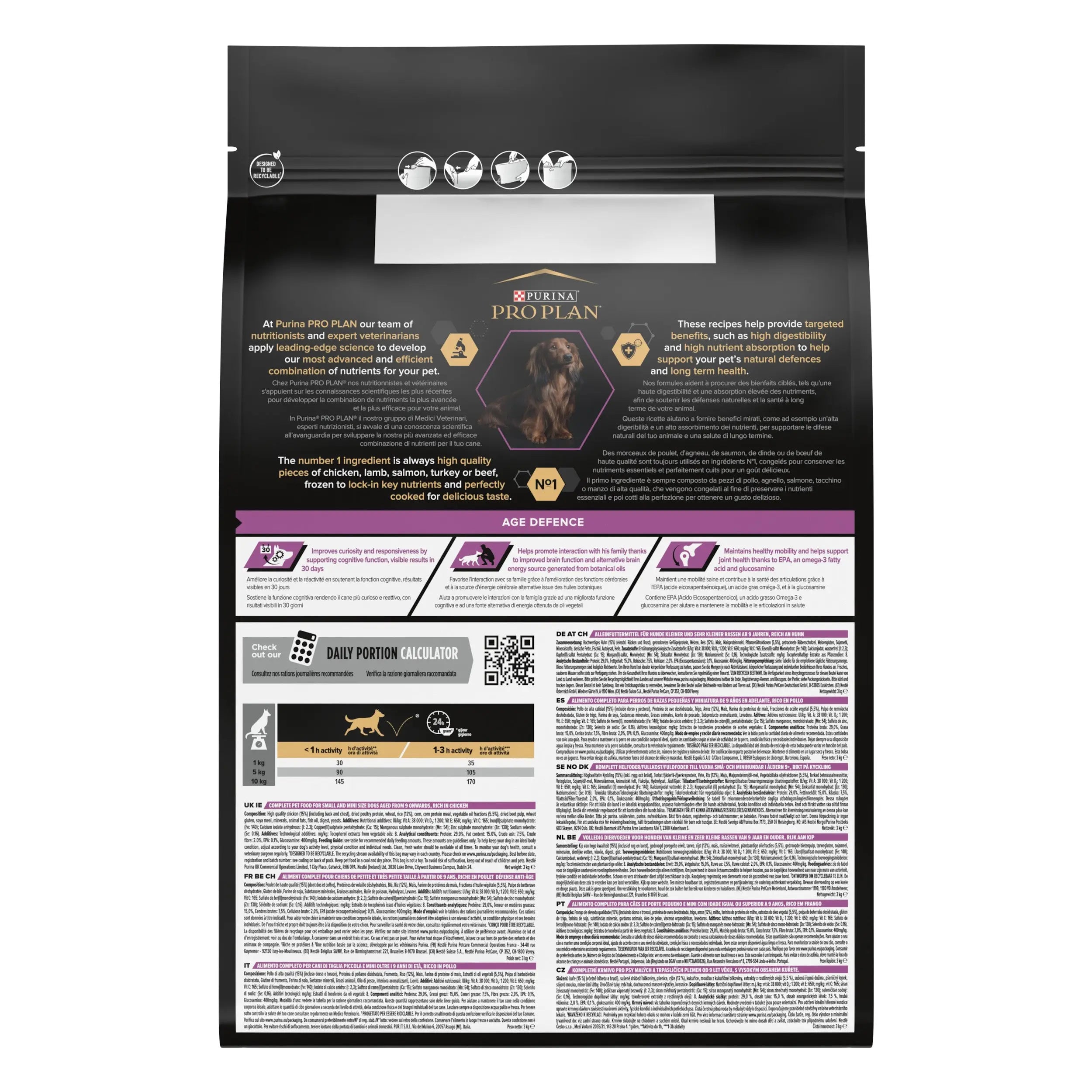 Pro Plan Dog Small Y Mini Adult Agedefen 9+ Pollo 3 kg PURINA