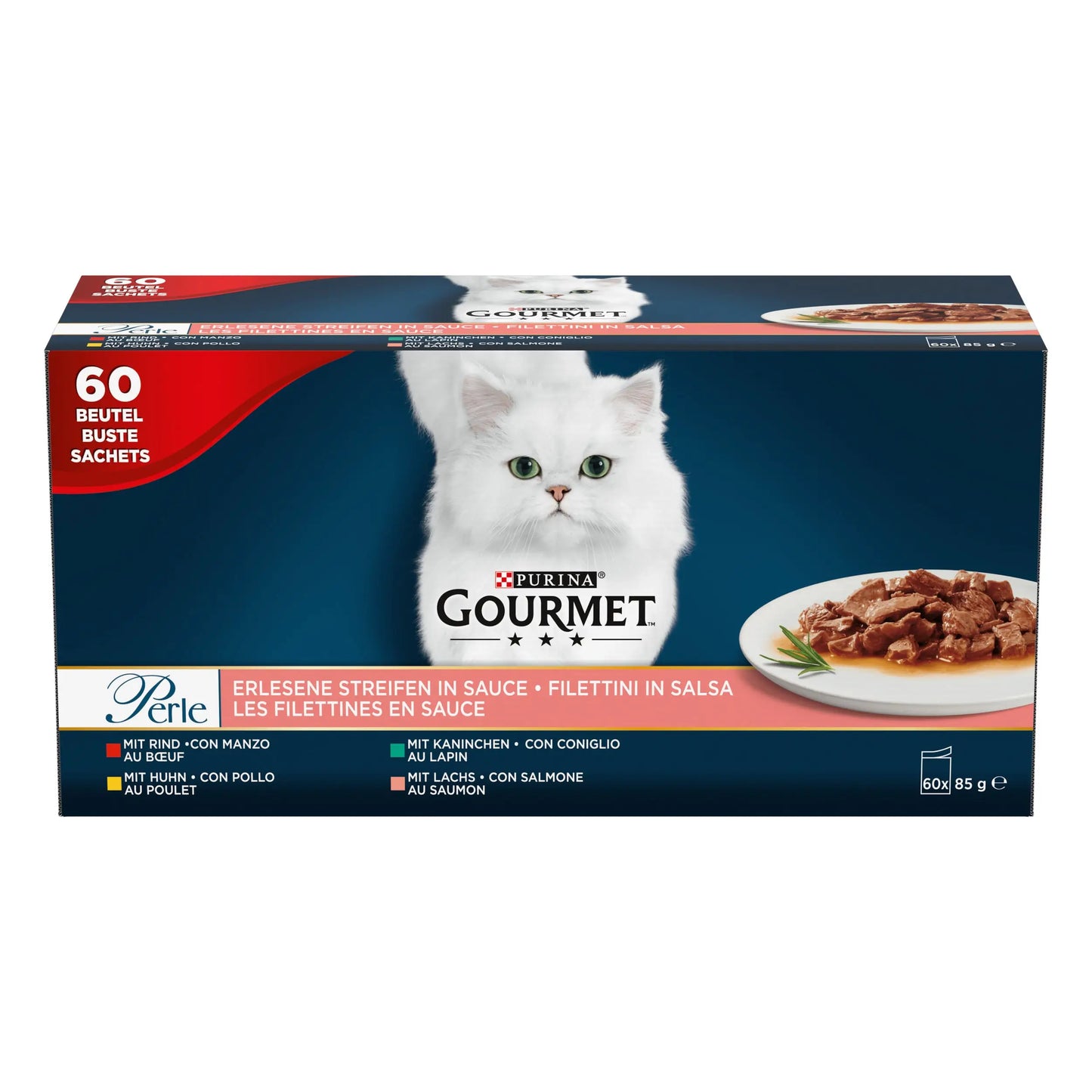 Gourmet Perle Delicias Pollo y Buey Pack 60X85 g PURINA