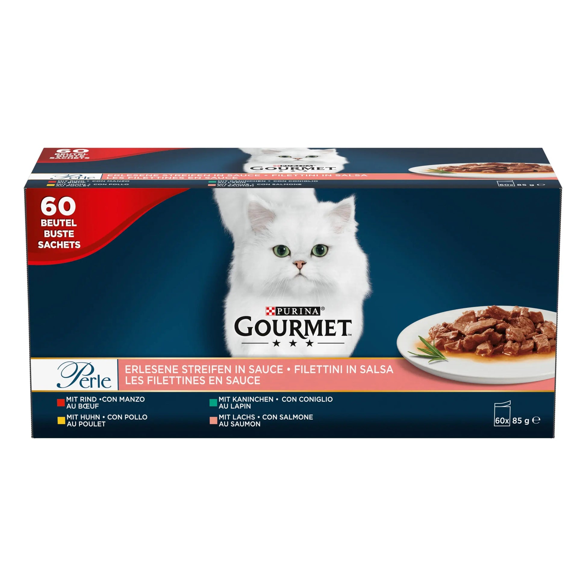 Gourmet Perle Delicias Pollo y Buey Pack 60X85 g PURINA