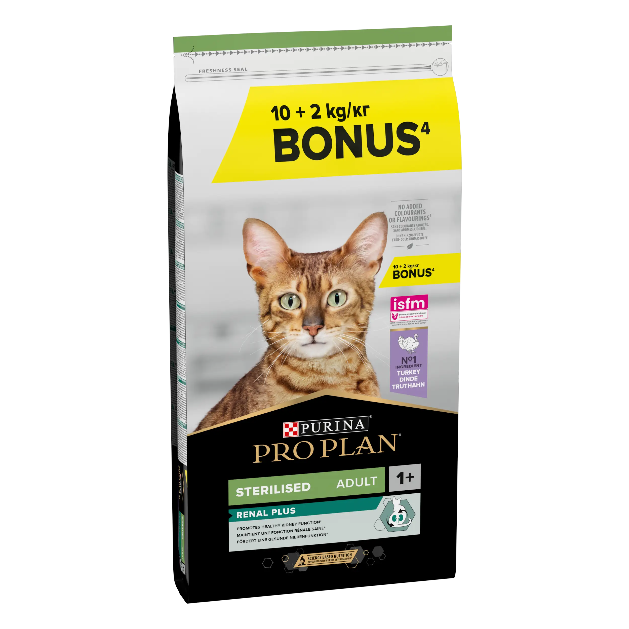 Pro Plan Cat Sterilized Adult Renal+ Pavo 10 kg+2 kg gratis PURINA