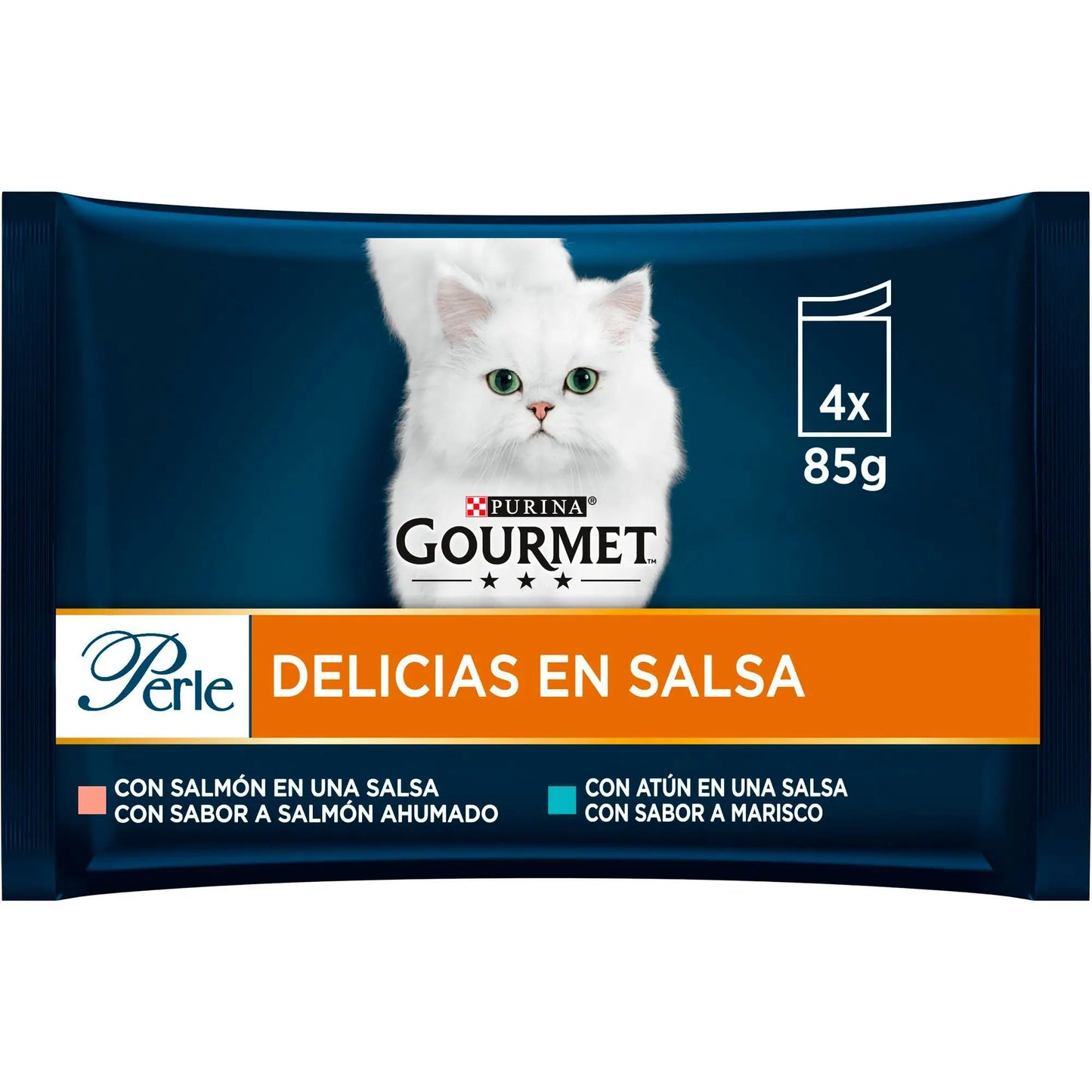 Gourmet Perle Delicias En Salsa Salmón Atún Pack 4X85 g PURINA