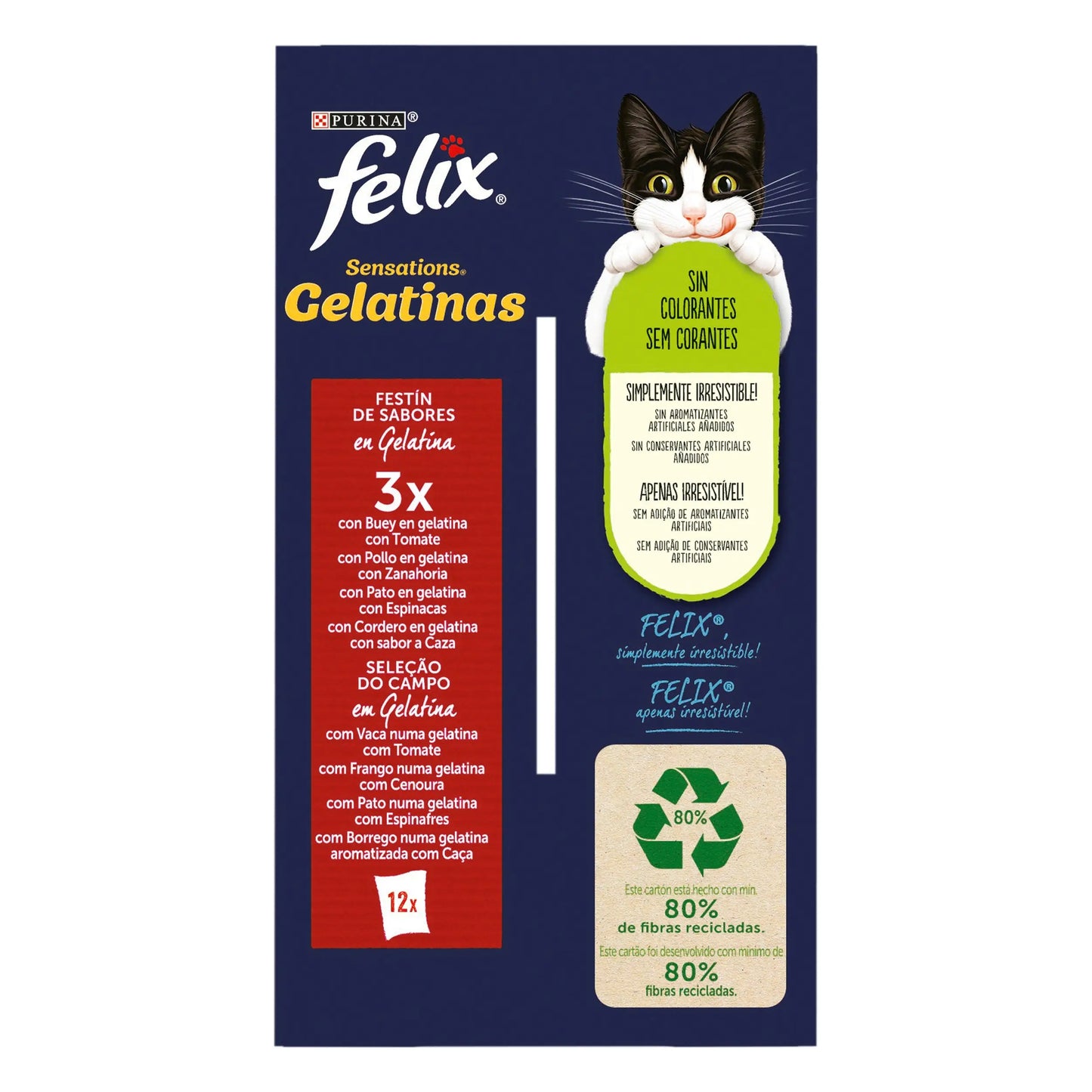 Felix Sensations Carnes Gelatina Pack 12X85 g FELIX