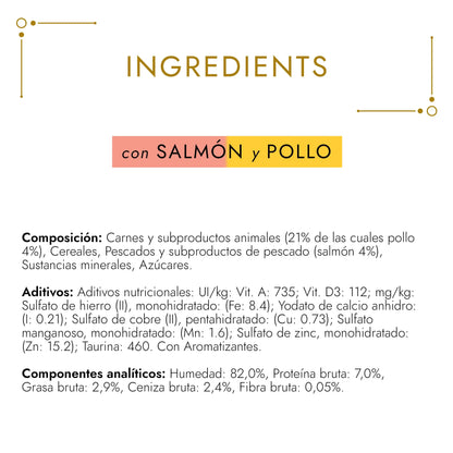 Gourmet Gold Bocaditos Salmón y Pollo 85 g PURINA
