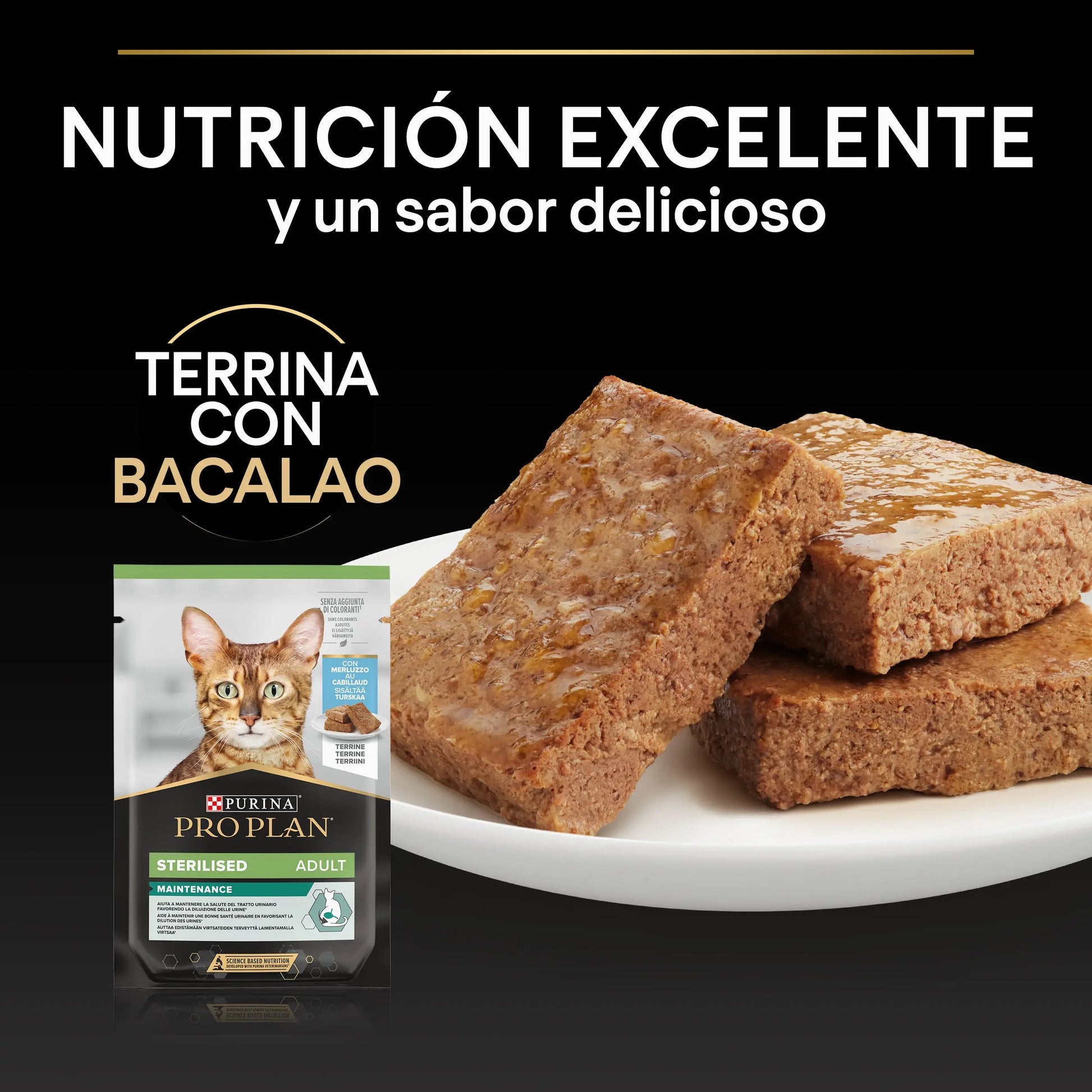 Pro Plan Cat Sobre Sterilised Bacalao Pack 10x75 g PURINA