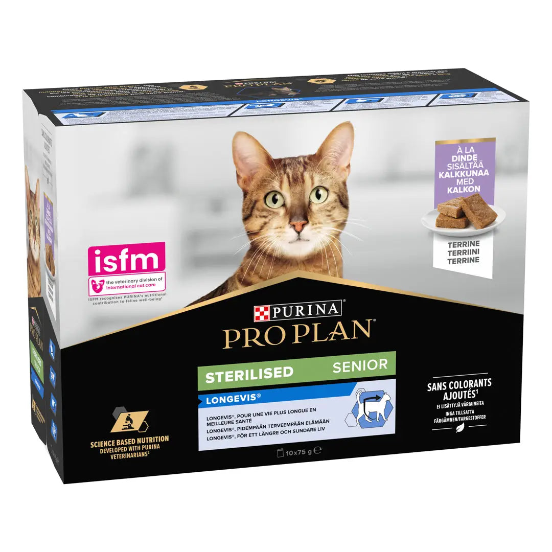 Pro Plan Cat Sobre Sterilised 7+ Pavo Pack 10X85 g PURINA