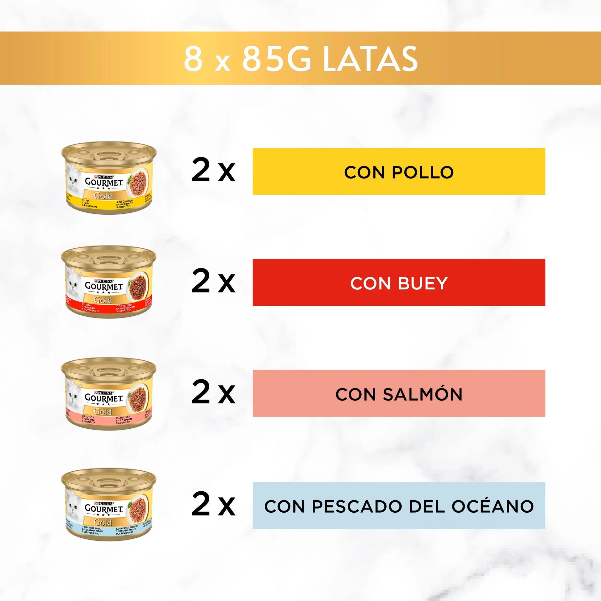 Gourmet Gold Delicias Suculentas Surtido Pack 8X85 g PURINA