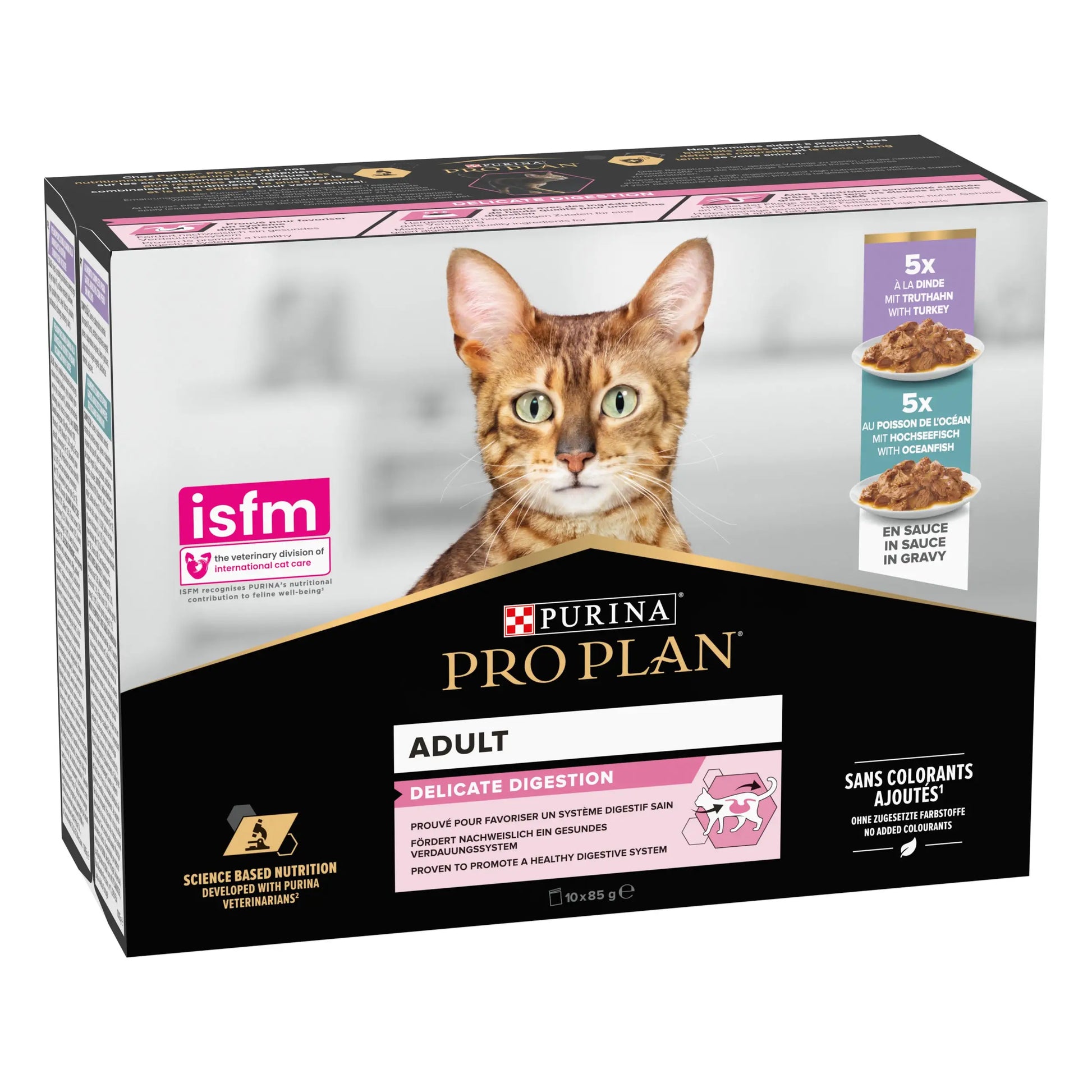 Pro Plan Cat Sobre Delicate Pescado y Pavo Pack 10X85 g PURINA