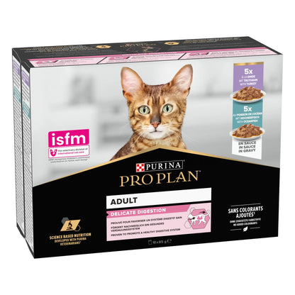 Pro Plan Cat Sobre Delicate Pescado y Pavo Pack 10X85 g PURINA