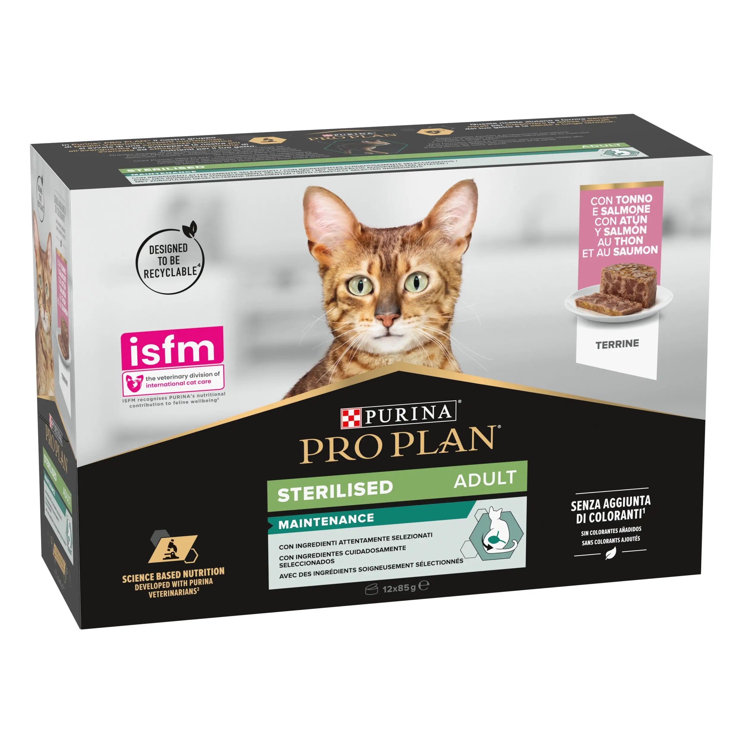 Pro Plan Cat Sterilised Salmón y Atún Pack 12X85 g PURINA