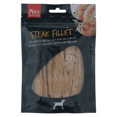 Snack Dog Pets Steak Fillet Beef 100Gr