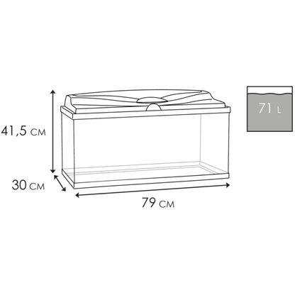 Acuario Aqua 80 Light Ciano 80X30X41,5 cm 71L CIANO Mascotas-Ávila