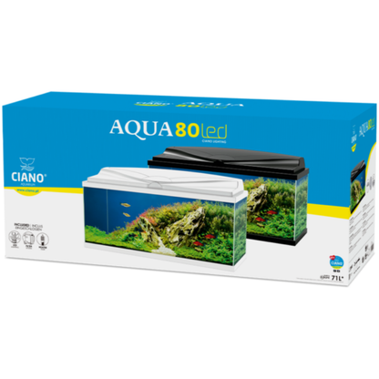 Acuario Aqua 80 Light Negro Ciano 80x30x41,5cm 71L CIANO Mascotas-Ávila