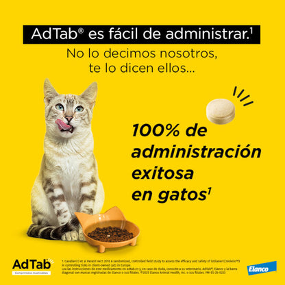 AdTab Comprimido Masticable Antiparasitario para Gatos (1 ud) ADTAB Mascotas-Ávila