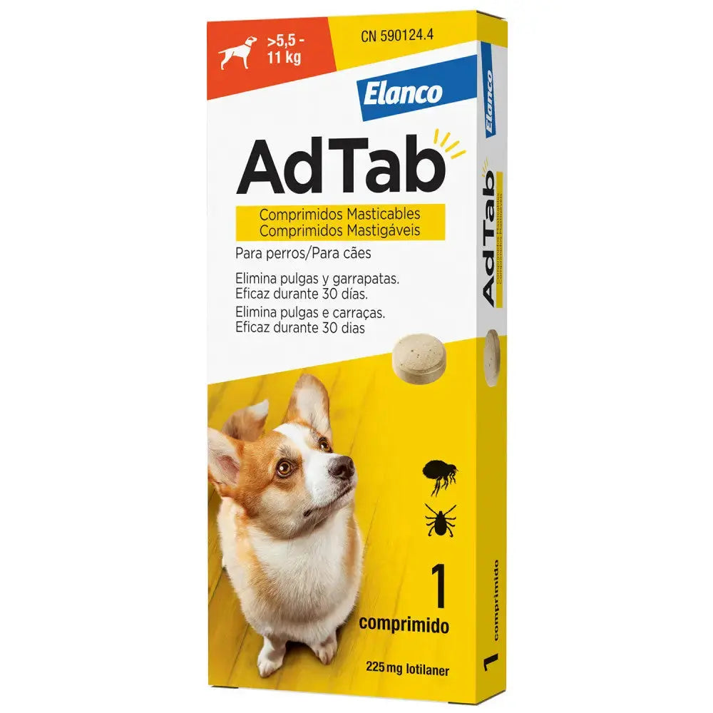 AdTab Comprimido Masticable Antiparasitario para Perros (1 ud) ADTAB Mascotas-Ávila