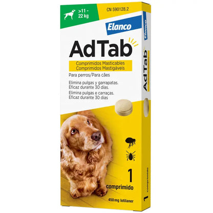 AdTab Comprimido Masticable Antiparasitario para Perros (1 ud) ADTAB Mascotas-Ávila