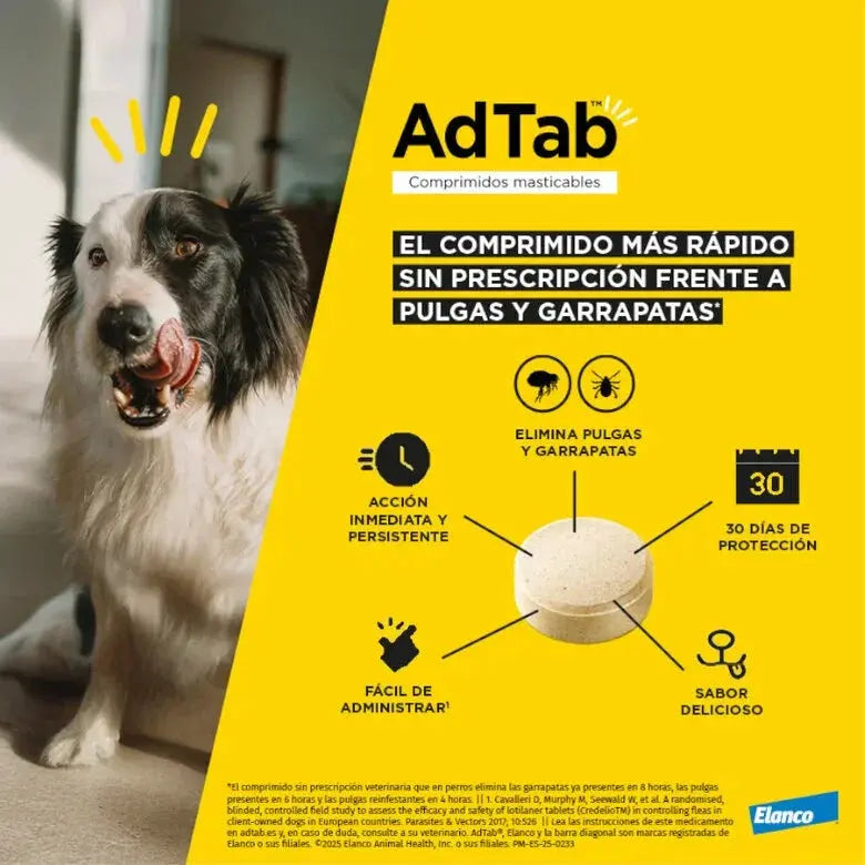 AdTab Comprimido Masticable Antiparasitario para Perros (1 ud) ADTAB Mascotas-Ávila