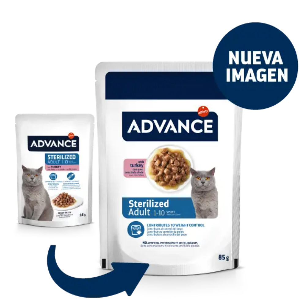 Advance Cat Bocaditos en Salsa para Gatos Esterilizados con Pavo - 85 g ADVANCE Mascotas-Ávila