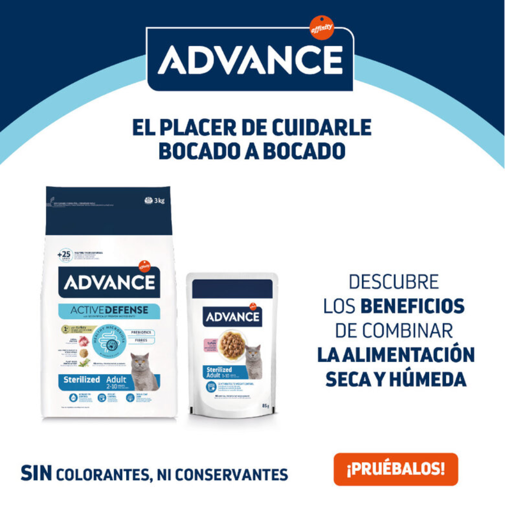 Advance Cat Bocaditos en Salsa para Gatos Esterilizados con Pavo - 85 g ADVANCE Mascotas-Ávila