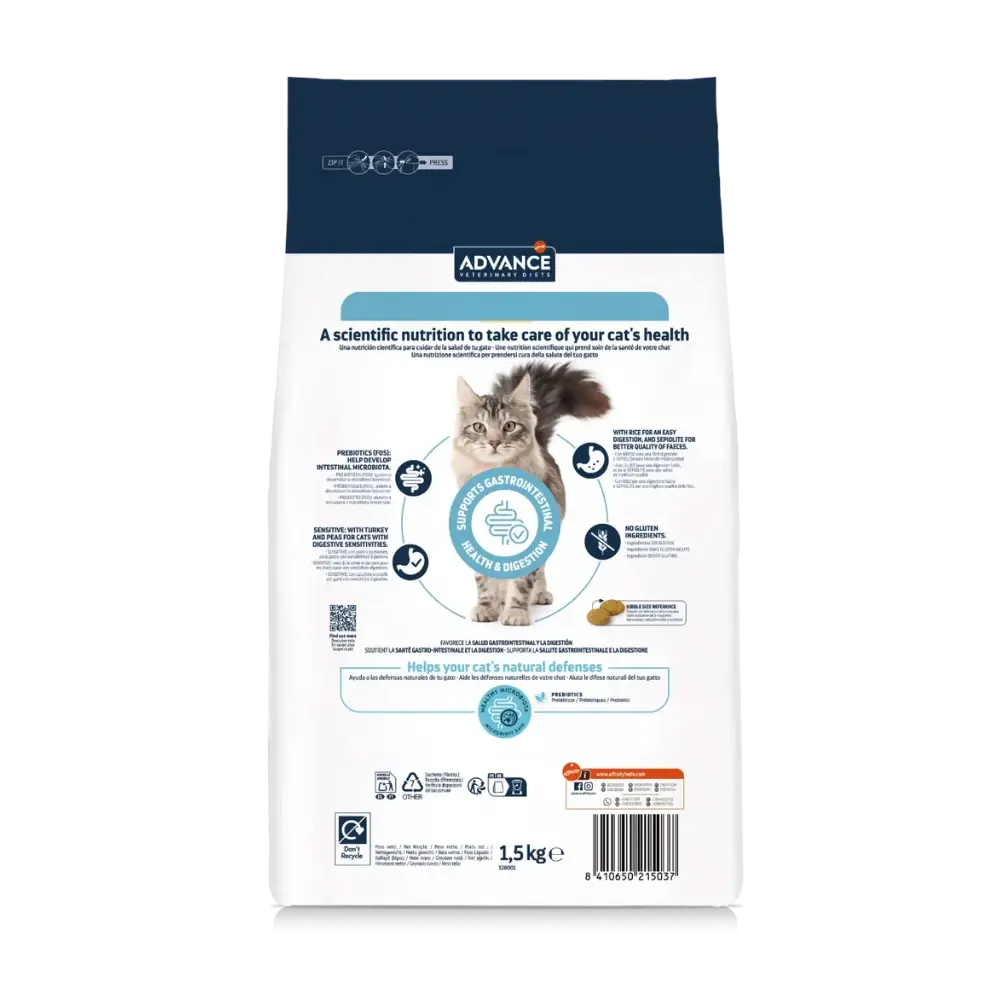 Advance Veterinary Diets Gastroenteric Sensitive Pienso Gastrointestinal para Gatos ADVANCE Mascotas-Ávila